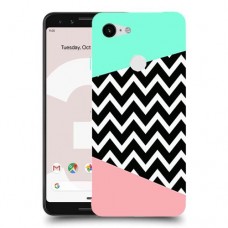 פסים במנטה ורוד כיסוי מגן קשיח מעוצב ל Google Pixel 3 יחידה אחת סקרין מובייל