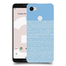 נקודות לבנות בכחול כיסוי מגן קשיח מעוצב ל Google Pixel 3 יחידה אחת סקרין מובייל