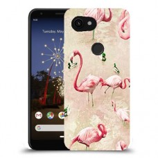 פלמינגו ורוד כיסוי מגן קשיח מעוצב ל Google Pixel 3a XL יחידה אחת סקרין מובייל