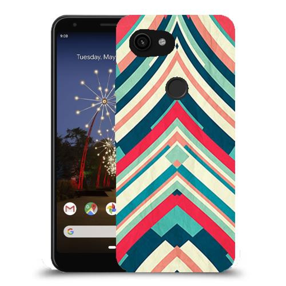 פסים בצבע כיסוי מגן קשיח מעוצב ל Google Pixel 3a XL יחידה אחת סקרין מובייל
