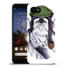 חשיבה קוף כיסוי מגן קשיח מעוצב ל Google Pixel 3a XL יחידה אחת סקרין מובייל