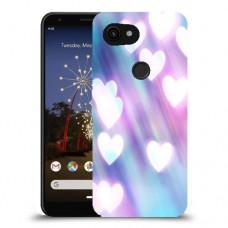 לבבות מעורפלים בכחול כיסוי מגן קשיח מעוצב ל Google Pixel 3a XL יחידה אחת סקרין מובייל