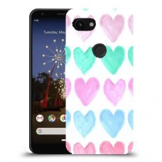 לבבות פסטל כיסוי מגן קשיח מעוצב ל Google Pixel 3a יחידה אחת סקרין מובייל