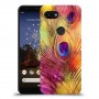 נוצת טווס כיסוי מגן קשיח מעוצב ל Google Pixel 3a יחידה אחת סקרין מובייל