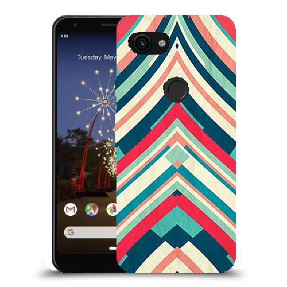 פסים בצבע כיסוי מגן קשיח מעוצב ל Google Pixel 3a יחידה אחת סקרין מובייל