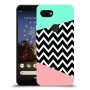 פסים במנטה ורוד כיסוי מגן קשיח מעוצב ל Google Pixel 3a יחידה אחת סקרין מובייל