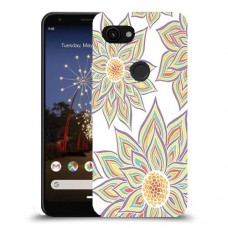 חמניות בלבן כיסוי מגן קשיח מעוצב ל Google Pixel 3a יחידה אחת סקרין מובייל