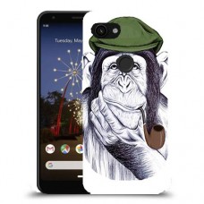 חשיבה קוף כיסוי מגן קשיח מעוצב ל Google Pixel 3a יחידה אחת סקרין מובייל