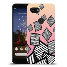 זאברה ריבועים כיסוי מגן קשיח מעוצב ל Google Pixel 3a יחידה אחת סקרין מובייל