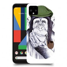חשיבה קוף כיסוי מגן קשיח מעוצב ל Google Pixel 4 XL יחידה אחת סקרין מובייל