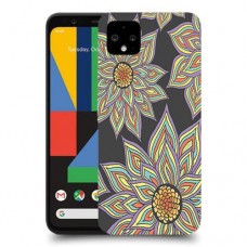 חמניות בשחור כיסוי מגן קשיח מעוצב ל Google Pixel 4 יחידה אחת סקרין מובייל