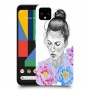 אישה בפרחים כיסוי מגן קשיח מעוצב ל Google Pixel 4 יחידה אחת סקרין מובייל