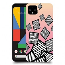 זאברה ריבועים כיסוי מגן קשיח מעוצב ל Google Pixel 4 יחידה אחת סקרין מובייל