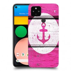 עוגן ורוד מעץ כיסוי מגן קשיח מעוצב ל Google Pixel 4a יחידה אחת סקרין מובייל