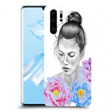 אישה בפרחים כיסוי מגן קשיח מעוצב ל Huawei P30 Pro יחידה אחת סקרין מובייל