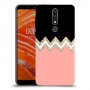 ורוד-לבן-לבן כיסוי מגן קשיח מעוצב ל Nokia 3.1 Plus יחידה אחת סקרין מובייל