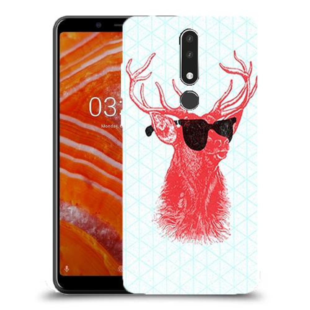 אדג אדום במשקפיים כיסוי מגן קשיח מעוצב ל Nokia 3.1 Plus יחידה אחת סקרין מובייל
