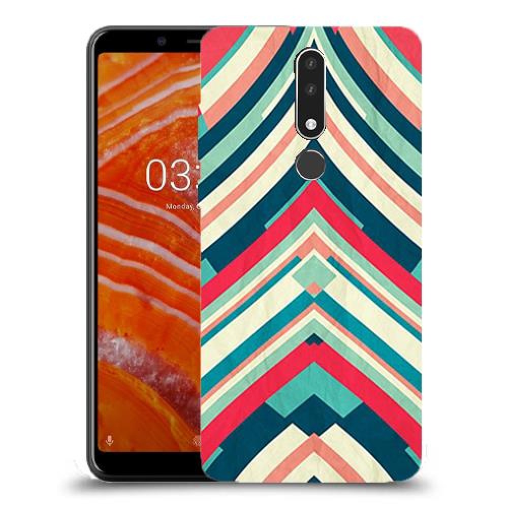 פסים בצבע כיסוי מגן קשיח מעוצב ל Nokia 3.1 Plus יחידה אחת סקרין מובייל