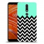 פסים במנטה כיסוי מגן קשיח מעוצב ל Nokia 3.1 Plus יחידה אחת סקרין מובייל
