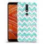 גיאומטריה טורקיז כיסוי מגן קשיח מעוצב ל Nokia 3.1 Plus יחידה אחת סקרין מובייל