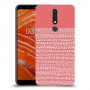 נקודות לבנות בורוד כיסוי מגן קשיח מעוצב ל Nokia 3.1 Plus יחידה אחת סקרין מובייל