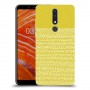 נקודות לבנות בצהוב כיסוי מגן קשיח מעוצב ל Nokia 3.1 Plus יחידה אחת סקרין מובייל