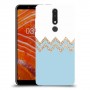 לבן כחול כיסוי מגן קשיח מעוצב ל Nokia 3.1 Plus יחידה אחת סקרין מובייל
