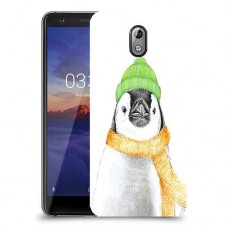 פינגווין בקור כיסוי מגן קשיח מעוצב ל Nokia 3.1 יחידה אחת סקרין מובייל