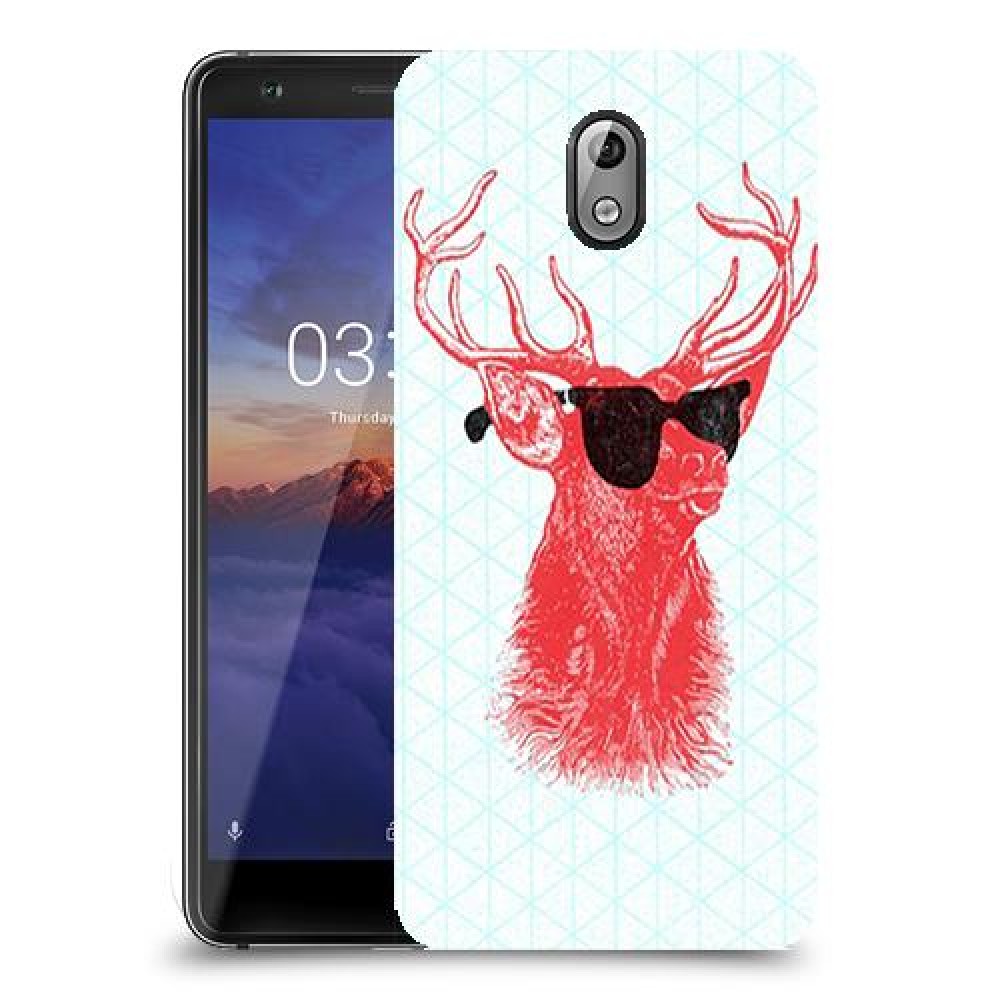אדג אדום במשקפיים כיסוי מגן קשיח מעוצב ל Nokia 3.1 יחידה אחת סקרין מובייל