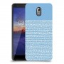 נקודות לבנות בכחול כיסוי מגן קשיח מעוצב ל Nokia 3.1 יחידה אחת סקרין מובייל