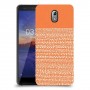נקודות לבנות בכתום כיסוי מגן קשיח מעוצב ל Nokia 3.1 יחידה אחת סקרין מובייל