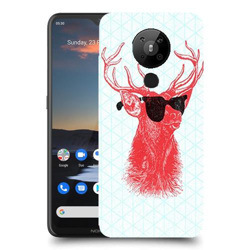 אדג אדום במשקפיים כיסוי מגן קשיח מעוצב ל Nokia 5.3 יחידה אחת סקרין מובייל