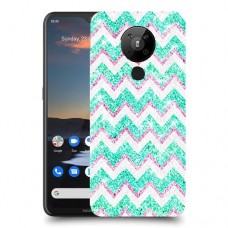 גיאומטריה טורקיז כיסוי מגן קשיח מעוצב ל Nokia 5.3 יחידה אחת סקרין מובייל