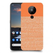 נקודות לבנות בכתום כיסוי מגן קשיח מעוצב ל Nokia 5.3 יחידה אחת סקרין מובייל