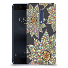 חמניות בשחור כיסוי מגן קשיח מעוצב ל Nokia 5 יחידה אחת סקרין מובייל