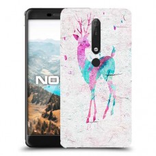 ורוד אייל כיסוי מגן קשיח מעוצב ל Nokia 6.1 יחידה אחת סקרין מובייל