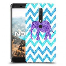 אלפנט סגול כיסוי מגן קשיח מעוצב ל Nokia 6.1 יחידה אחת סקרין מובייל