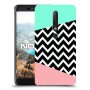 פסים במנטה ורוד כיסוי מגן קשיח מעוצב ל Nokia 6.1 יחידה אחת סקרין מובייל