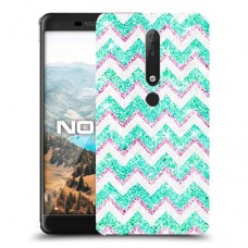גיאומטריה טורקיז כיסוי מגן קשיח מעוצב ל Nokia 6.1 יחידה אחת סקרין מובייל