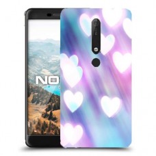 לבבות מעורפלים בכחול כיסוי מגן קשיח מעוצב ל Nokia 6.1 יחידה אחת סקרין מובייל