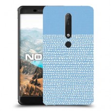 נקודות לבנות בכחול כיסוי מגן קשיח מעוצב ל Nokia 6.1 יחידה אחת סקרין מובייל