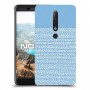 נקודות לבנות בכחול כיסוי מגן קשיח מעוצב ל Nokia 6.1 יחידה אחת סקרין מובייל