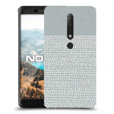 נקודות לבנות אפור כיסוי מגן קשיח מעוצב ל Nokia 6.1 יחידה אחת סקרין מובייל