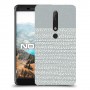 נקודות לבנות אפור כיסוי מגן קשיח מעוצב ל Nokia 6.1 יחידה אחת סקרין מובייל