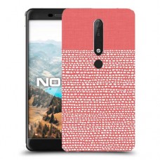 נקודות לבנות בורוד כיסוי מגן קשיח מעוצב ל Nokia 6.1 יחידה אחת סקרין מובייל