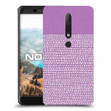 נקודות לבנות בסגול כיסוי מגן קשיח מעוצב ל Nokia 6.1 יחידה אחת סקרין מובייל