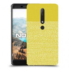 נקודות לבנות בצהוב כיסוי מגן קשיח מעוצב ל Nokia 6.1 יחידה אחת סקרין מובייל