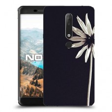 פרח לבן כיסוי מגן קשיח מעוצב ל Nokia 6.1 יחידה אחת סקרין מובייל