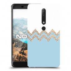לבן כחול כיסוי מגן קשיח מעוצב ל Nokia 6.1 יחידה אחת סקרין מובייל