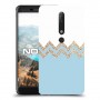 לבן כחול כיסוי מגן קשיח מעוצב ל Nokia 6.1 יחידה אחת סקרין מובייל